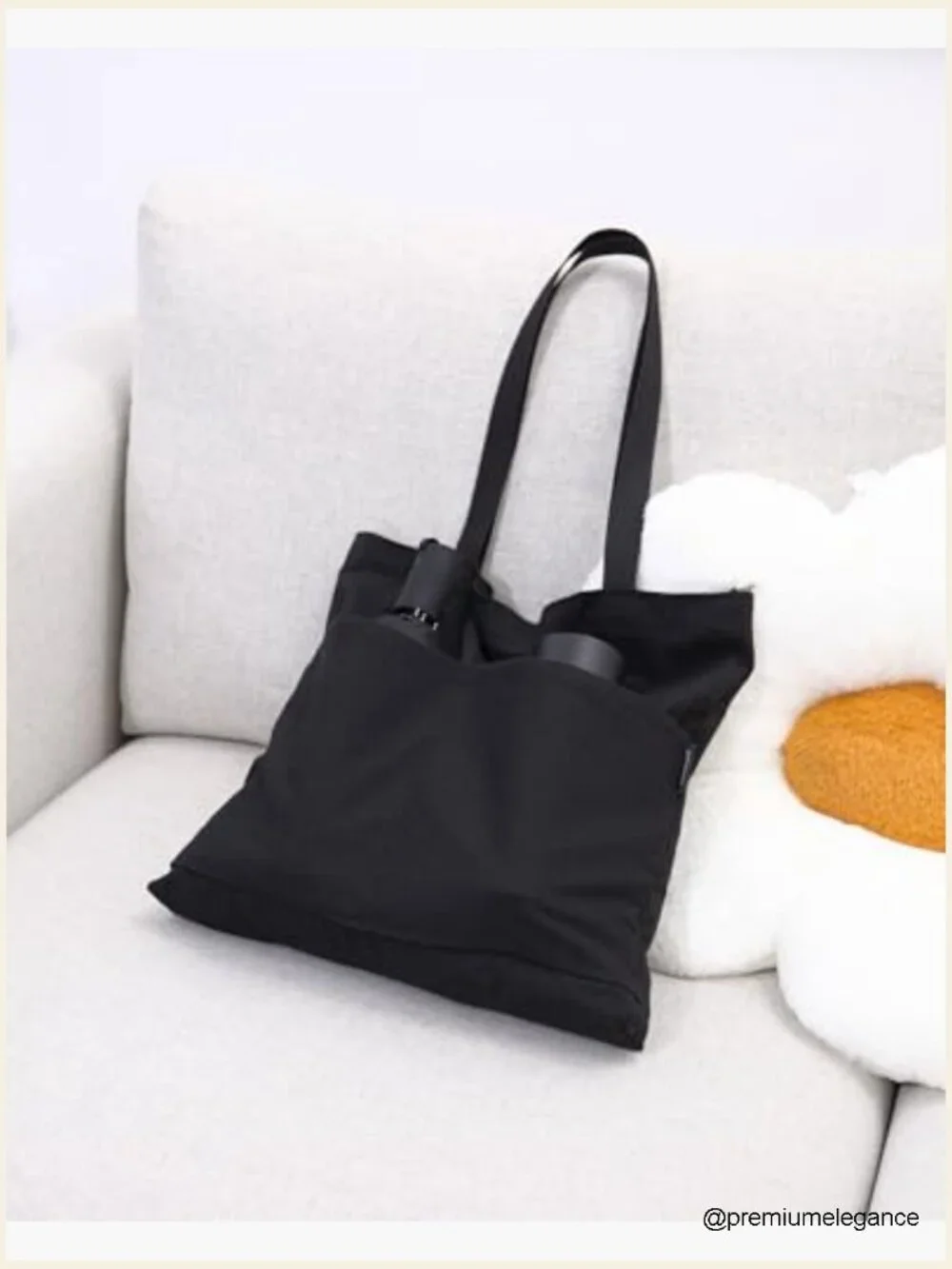 Canvas Tote Bag with Zipper - Large Shoulder Travel Purse